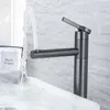 Bathroom Sink Faucets SKOWLL 360 Rotating Basin Faucet Deck Mount Pull Down With Nozzle Gun Gray H3366QH