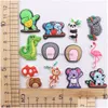 Akcesoria części buty hurtowe 100pcs pvc kawaii uszy koala żółw dinozaur płomień ptak panda małpa grzyby