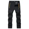 Magcomsen Pantalon polaire pour homme Pantalon de randonnée imperméable avec 4 poches zippées Pantalon de ski d'hiver 75po #