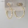 Hoopörhängen snidade Snake Skin Surface Four Styles Yellow Gold Plated 0,9 "/ 1,3" /1,73"/ 2.2 "Earring