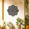 Klistermärken Bohemian Metal Mandala Flower Wall Art Decor Mandala Lotus utseende exotisk bohemisk stil järnkonst väggdekor för hemböcker