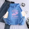 Sweats à capuche pour hommes Harajuku Kinder Planet Love Style américain Automne Confortable Doux Streetwear Hommes Femmes Manches longues Sweats à capuche