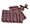 Антипригарная силиконовая форма для украшения торта «сделай сам», 6 отверстий, форма ложки, формы для шоколада, форма для выпечки желе, 3D-формы для конфет, инструменты DBC B1775256