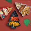 Plates Dry Fruits Storage Box Creative Christmas Tree Shape Candy Nuts Plastic Plate Dishes Bowl Tray Wedding Party Dessert
