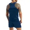 Fi pijamas para hombres Conjunto de verano satinado masculino Sleevel Tank Top Shorts ropa de dormir Ropa de dormir Ropa de dormir Homesuit Casual Homewear F9Wi #