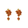 Boucles d'oreilles pendantes en résine métallique française pour femmes, bijoux géométriques au Design rétro, accessoires de fête