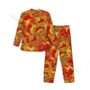 Drag And Golden Waves Men Pijamas Lg Sleeve Masculino Pijamas Suit Set Homewear O5EV #