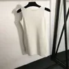 24 sommar ny kvinnors stickad klänning skjorta skopa hals designer klänning designer skörd toppar tank klänning av hög änd elasticitet bågpärlor a-line sexig bodycon camisole tee mini klänning