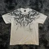 Gothic Skull Pattern imprimé Tshirt Summer Europe et American Hiphop Mens Cotton Retro Retro Top Casual Shirt Y2K 240320