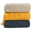 Gravestones Inya Knitted Blanket Solid Color Waffle Emed Blanket Nordic Decorative Blankets for Sofa Bed Throw Chunky Knit Throw Plaids