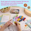 Knitting LMDZ Crochet Kit for Beginners Coasters Beginners Crochet Start Kit Complete Knitting Crochet Supplies with Hooks Soft Yarn