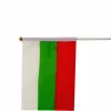 アクセサリーZwjflagshowブルガリアハンドフラグ14*21cm 100pcsポリエステルブルガリアの小さな手口装飾用の旗竿で旗を振る