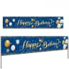 Accessories Happy Birthday Banners and Signs Blue Gold 30 40 50 Happy Birthday Banner Decor for Home Hanging Flag for Adults Favors Decor