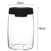 Förvaringsflaskor 2x kaffebönsbönor container glas vakuum burk tätat nordiskt kök mellanmål te mjölkpulver l