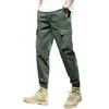 Hoge Kwaliteit Veelkleurige Casual Broek Heren Wijde Pijpen Sport Cargo Broek Grote Zak Fi Zwarte Heren Trekkoord Broek C9N5 #