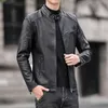 Мотоциклетная новая мужская теплая флисовая куртка 2023, куртка из искусственной кожи, повседневная мужская верхняя одежда, зимние пальто, мужская одежда, кожаная куртка 60rC #