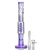 Tubo dritto Bong in vetro Narghilè Tubi ad acqua a spirale Riciclatore Olio Dab Rig Bong da fumo spessi Bubbler