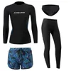 Men's Swimwear Long Sleeve Couple Surf Suit Rash Guard Women Men 4/3 Pieces Print Swimsuit Legging Swimwear Surfing Suit O Neck Bathing Suit 24327