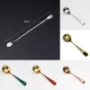 2024 Luxury Stainless Steel Soup Spoons Colorful Round Head Ice Cream Cake Dessert Coffee Mixing Spoon Kitchen Tableware Black Gold