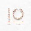 Hoop Huggie Rose Gold Creole Round Edge Earrings With European Style Glam Trendry Exquisite SMEEXKE WOMENS Gift 925 Sterling Silver 24326