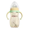 Oberni PPSU Baby Bottle with Handle Straw Anti Inflation Drop Resistant 300ml and Three layer milk powder storage box set 240314