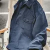 Maden Мужские винтажные темно-синие пальто Свободная удобная куртка Hombre Do Old Верхняя одежда Асимметричные карманы Плюс размер 2XL Мужская повседневная куртка X3If #