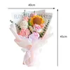 Decorative Flowers Knitted Artificial Flower Mother's Day Faux Crochet Bouquet For Home Valentine's Party Birthday Girlfriend