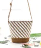 Shoulder Bags Striped Bucket Bag Slung Straw Paper Rope Weaving Ladies Beach Handbags