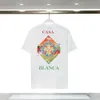 designer polo casablanca t shirt mens Trendy brand short sleeved new peace dove airplane sun letter CASA couple T-shirt