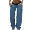 Pantaloni da donna multitasche stile hip-hop elegante cargo a vita alta con tasche multiple in tessuto morbido per donna