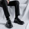 Robe chaussures homme japon coréen streetwear mode affaires mariage cuir chaussure hommes haute semelle plate-forme décontractée