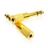 2024 5PC 6.5mm To 3.5mm Adapter Jack Stereo Audio Adaptor for Microphone Headphone AUX Cable Gold Audio Adaptor