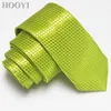 Bow Ties Hooyi Polyester Men's Solid Color Neck Tie Fashion Slim Skinny Slitte Cravat