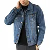 denimjackor man casual smal jeans kappa för män rumpa blå slitna blazer kort brädet korean koreanska populära kläder original g 49ij#
