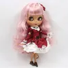 Icy DBS Blyth Doll 16 BJD Joint Body Dark Skin Matte Face Purple Mix Pink Hair Toy 30cm Girls Gift 240313