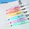 6PCSBox Uitwisbare Dubbele Hoofd Markeerstiften Art Markers Markeerstift Fluorescerende Schoolbenodigdheden Kantoor Krijt Marker 240320