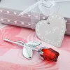 Crystal Glass Rose Flower Craft Party Supplies Wedding Valentine's Day Gift Souvenir Table Decoration Ornaments LL
