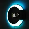 Skrivbordsklockor 3D LED Wall Clock Digital Desk Clock Alarm Clock Mirror Hollow Wall Clock Modern Design Silent Light For Family Living Room24327