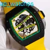 Armbandsur Richardmills lyxklockor RM61 Herrklocka med Green Runway Hollow Ntpt Carbon Fiber Black Ceramic Ring Manual Mechanical Watch FUBG