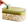 Outils de crème en un clic, moule en Silicone à 32 cavités à dégagement facile pour machine à cubes de queue avec boîte de rangement, plateau à glace