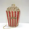 Luxury Designer popcorn Evening Bags Crystal Party Purse Wedding Colorful Clutch 240315