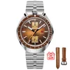 WRISTWATCHES Bull Head Retro 1963 Red Star Chronograph Ruch 42 mm Watch for Men Mechanical ST1901 Hardlex Military Man Na ręce