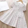 Girl's Dresses Summer Girls Floral Princess Dress + Bag Little Girl Toddler Cute Doll Collar Dress Childrens Casual Birthday Party Clothing yq240327