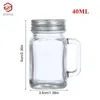 Weingläser 1 stück Mini Mason Jar mit Griff Auslaufsichere Glaswasserflasche für Milch kalt gebrühten Kaffee Tragbarer kleiner Kristallwhisky