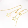 Kolczyki Dangle Long Tassel Star Drop for Woman Girls Uszy Linie Elegancka biżuteria