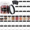 Jars 36PCS 8OZ Plastic Jars with Screw On Lids, Pen and Labels Refillable Empty Round Slime Cosmetics Containers for Storing