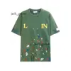 Designer Luxury Lanvins Shirt Classic Hand Painted Graffiti Speckled Short Sleeve T-shirt för män och kvinnor Trendiga löst och bekväma Lanvin Shirt Hip Hop 281