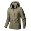 men's Jackets Waterproof Military Hooded Jacket Windbreaker Outdoor Cam Sports Elastic Coat Male Clothing Thin Overcoat U2dv#