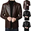 Veste de costume en cuir pour hommes Slim Blazer Pu Manteau Fi Veste en cuir Streetwear Casual Blazer Vestes Vêtements d'extérieur pour hommes Manteau à fermeture éclair m0EI #