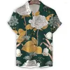 Chemises décontractées pour hommes Plantes rétro Fleur Chemise d'impression 3D pour hommes Été Lâche Manches courtes Tops Mode Bouton Street Blouse Blouse